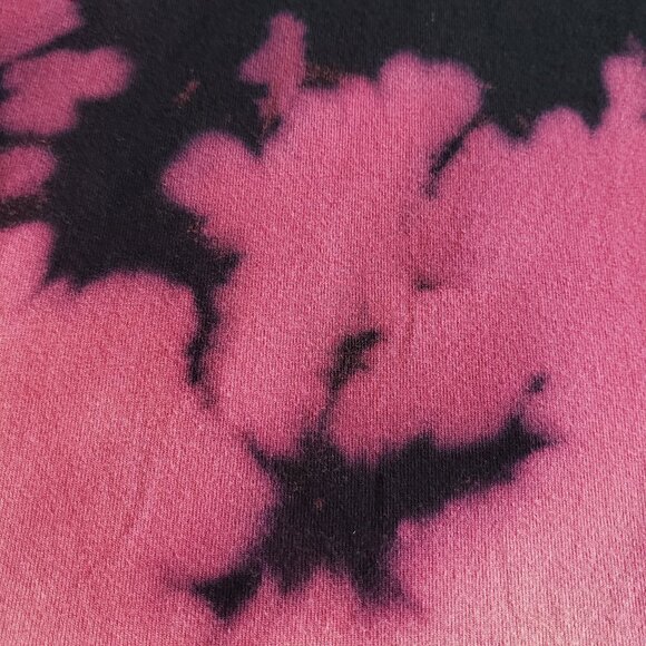 Black Pink Fire Tie Dye Long Assymetrical Boho Halter Dress - Picture 6 of 9